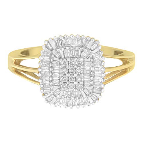 10KT Two-Tone Gold 1/2 cttw Diamond Ring (I-J, SI2-I2) - Size 7