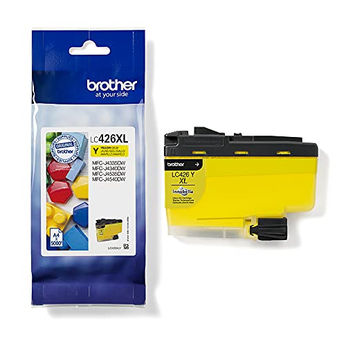 Brother LC426XLY Cartucho original para las impresoras MFCJ4340DW, MFCJ4540DW y MFCJ4540DWXL, Duración estimada: hasta 5000 páginas (según ISO/IEC 24711), Amarillo