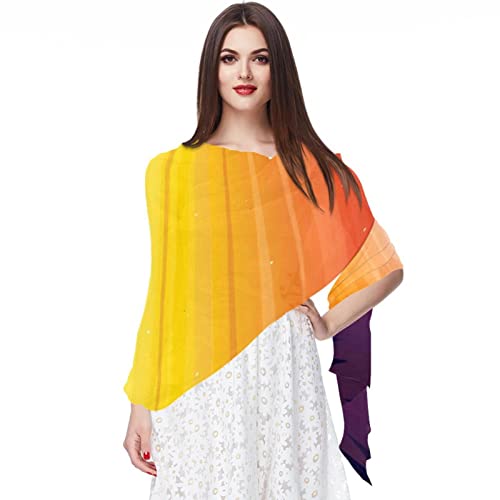 Foulard guépard à rayures orange multicolore au motif graphique audacieux