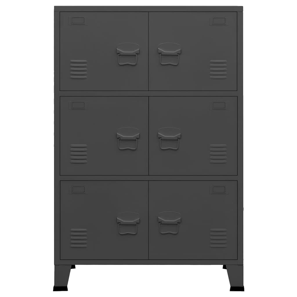vidaXL Industrialna szafka, antracytowa, 75x40x115 cm, metalowa, szafka metalowa, szafka do przechowywania, metalowa szafka, szafki metalowe
