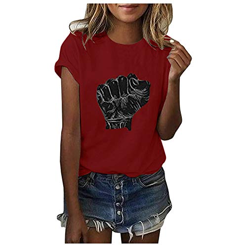 Aniywn Womens Short Sleeve T-Shirt Loose Girl Summer Cute Cat Pattern Tops Blouse Graphic Print Tee Shirt