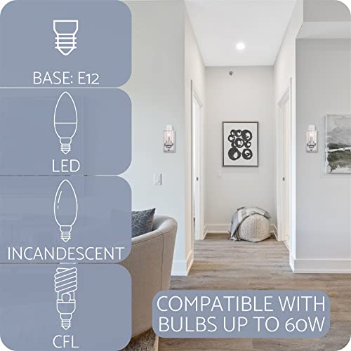 Kira Home Sierra 11" Modern 1-Light Wall Sconce + Clear Glass Shade, White Ash Wood Style + Galvanized Steel Finish #TOP4