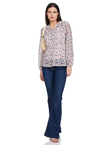 Image of Amazon Brand - Eden & Ivy Women's Georgette V-Neck Long Sleeve Regular Fit Shirt Top (Available in Plus Sizes)