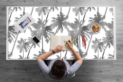 Tapis de souris XXL design palmiers gris idéal à la maison pour bureau chic