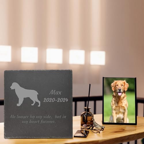 Jodimitty Hamster Grabstein Gedenkstein personalisierte Name & Lebensspanne & Nachricht, Quadratischer Grabschmuck Wetterfest Grabplatte mit Gravur Tombstone 10cm/15cm/20cm