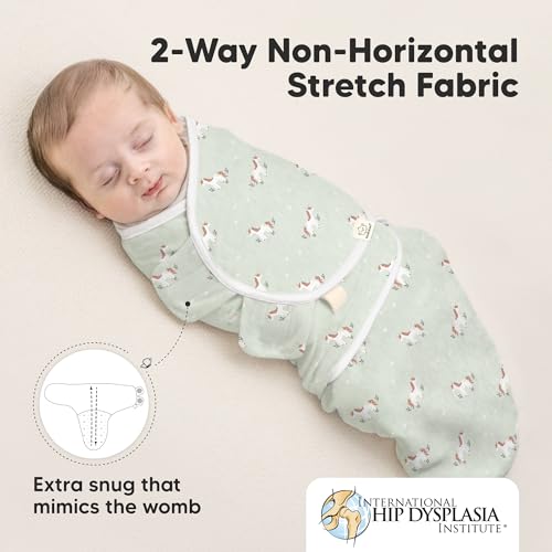 Image of 3-Pack Organic Baby Swaddle Sleep Sacks - Swaddles for Newborns, Infant 0-3 Months, Baby Girls, Boys, Soft & Snug Newborn Sleep Sack, Nursery Swaddling Blankets (Lunaris, OS)