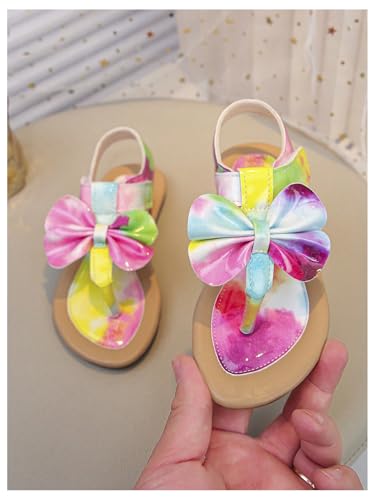 GORGLITTER Girl's Colorful Floral Thong Sandals Open Toe Slip on T Strap Summer Beach Vacation Slides Shoes2