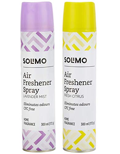 Image of Amazon Brand - Solimo Home Air Freshener Spray, 300 ml - Fresh Citrus & Lavender Mist