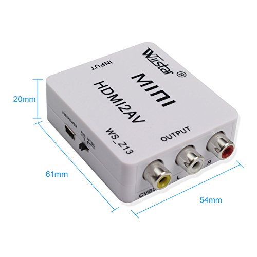 Wiistar HDMI to AV CVBS Converter 1080P Mini HDMI to RCA Composite Video Audio Converter Adapter Box Support PAL/NTSC for HDTV PS4 - Thumbnail 3