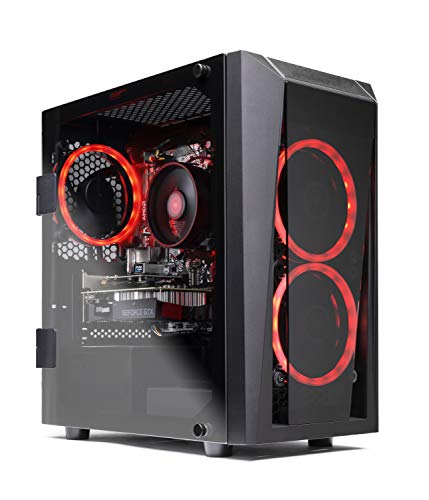 SkyTech Blaze II Gaming Computer PC Desktop – Ryzen 5 2600 6-Core 3.4 GHz, NVIDIA GeForce GTX 1650 4G, 500G SSD, 8GB DDR4, RGB, AC WiFi, Windows 10 Home 64-bit