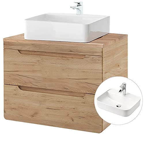 Meuble Salle De Bain LUTON-56 Lomadox – Blanc Brillant, 35x35x20 Cm, à Monter