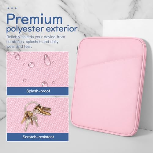 Image of Dadanism 9-11 inch Tablet Sleeve Bag Carrying Case for iPad (A16) 11th Gen 11 inch, iPad 10th Gen 10.9 inch Air 5 /4, iPad Air M4 /Pro 11 inch, iPad 9 /8 /7th, Galaxy Tab A11+ Plus 11 inch, Remarkable 2 10.3 inch, Flowers Pink