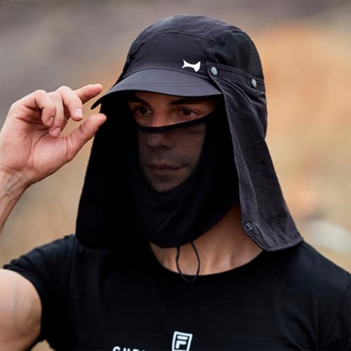 Chapéu Boné Pesca Caça Caminhada Camping Trilha Proteção Solar Pescoço Nuca Rosto Mosquiteiro (BR, A