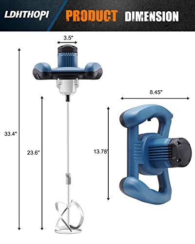image for LDHTHOPI Cement Mixer, 2300W Electric Paint Mixer, Portable Mortar Mix