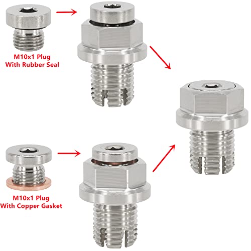 Dsnaduo M14.1-1.5 X 15Mm Oversize Piggyback Oil Drain Plug, Stainless Steel Self Tapping Oil Pan Thread Repair Kit #TOP3