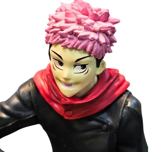 Image of Blue Aura Jujutsu Kaisen Yuji Itadori Height -7.5cm | Mini Figure | Multicolour PVC Collectible | Yuji Sitting Mini