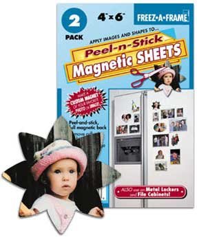 Freez-A-Frame Magnetic 4" x 6" Photo Frame with Peel-n-Stick Sheets, 2 Pack