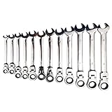 Befaith Llave de Engranaje de 6 mm Chrome Vanadium Acero Metric Fijo de Cabeza Ratchet Spanner Herramientas de Mano