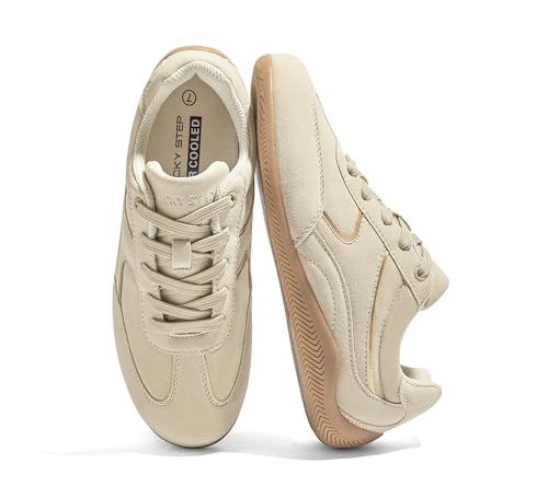 LUCKY STEP Women's Retro Casual Fashion Sneakers Classic Tennis Thin