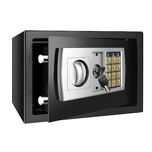 Coffre-fort électronique ignifuge étanche en acier pour la maison, le bureau, 8,5 L, noir