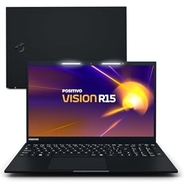 Notebook Positivo Vision R15 AMD® Ryzen 7-5700U Linux 32GB RAM 512GB SSD IPS Full HD 15.6” Lumina Bar - Preto