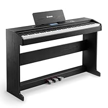 SUPERIOR PLAYING EXPERIENCE: 88-key fully-weighted keyboard, 16-level touch sensitivity for authentic piano feel. Effortless control over dynamics for a better playing experience OVERSIZED BLUE LIGHT LCD: The Donner DDP-95 88-key digital piano featur...