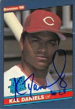 Kal Daniels autographed Baseball Card (Cincinnati s) 1986 Donruss #27 - Autographed Baseball Cards