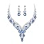 2Pcs-Navy Blue Silver-Tone