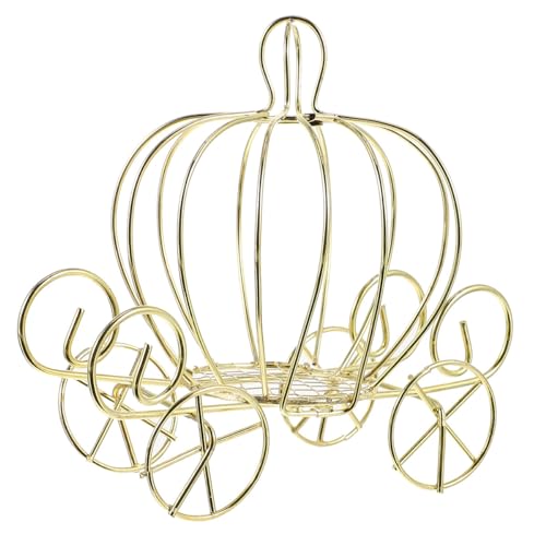 Didiseaon Pumpkin Candy Box Creative Pumpkin Carriage Shape Golden Metal Jewelry Dessert Cookie Storage Box for Wedding Birthday Halloween Thanksgiving Party