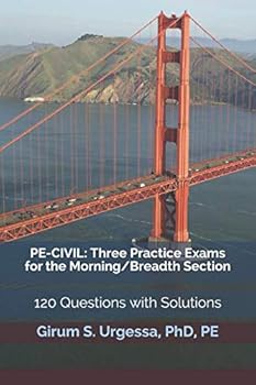 Paperback PE-Civil: Three Practice Exams for the Morning Breadth Section: 120 Questions with Solutions Book
