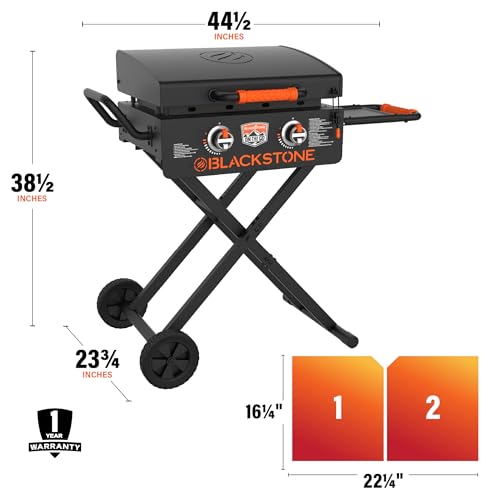 Image of Blackstone 2350 OTG 22 inch Omnivore Griddle with Hood, Black | Flexfold Legs, Portable
