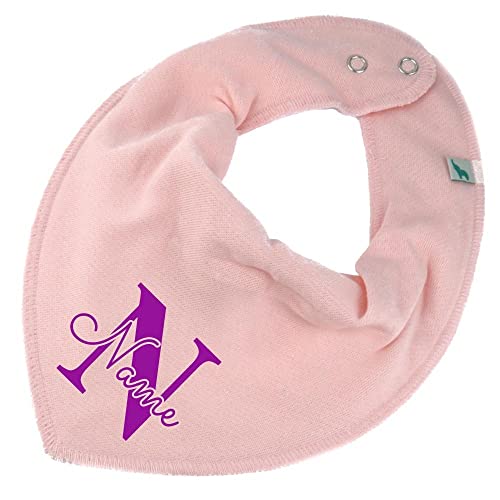HALSTUCH Buchstabe mit Namen oder Text personalisiert für Baby oder Kind rosa Cover
