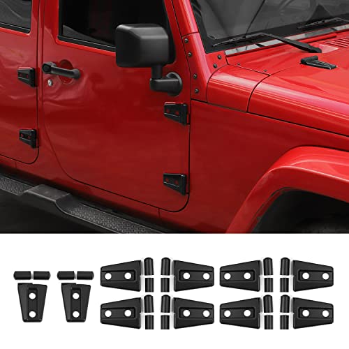 Jimen Compatible with Jeep Wrangler JK & Unlimited 4 Door 2007-2018 30PCS Car Door Hinge & Hood Hinge Cover Exterior Trim Accessories (Matte Black)