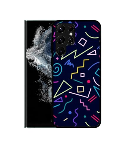 Image of Retro Abstract Design Premium 2D Printed Metal Back Case Cover for Samsung Galaxy S22 Ultra 5G