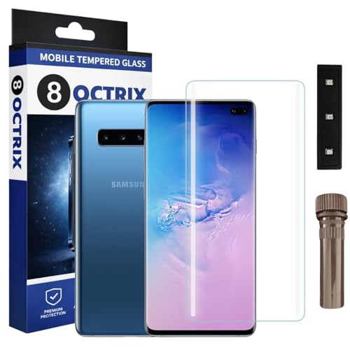 Image of Tempered Glass Screen Protector for Samsung S10 Plus | Transparent | Full Screen Coverage with UV Installation Kit (Pack of 1)
