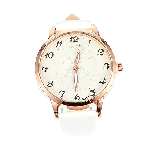 PRETYZOOM シー五角星デザイン 薄型レザーストラップ レディース腕時計 ファッション性と快適性を両立 女性用 に