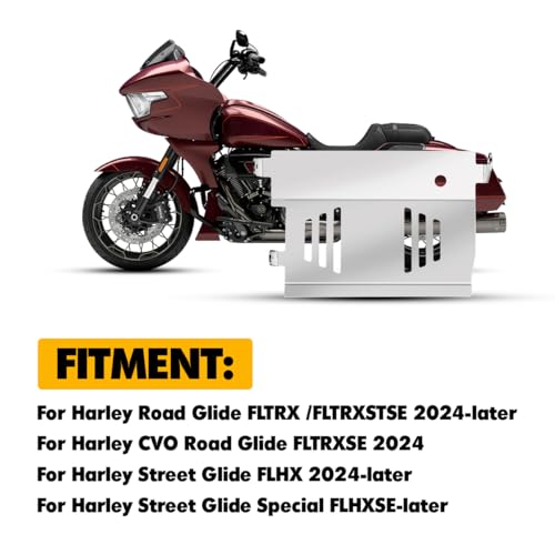 Image of Chrome Skid Plate Compatible for Harley Touring Road Glide FLTRX /FLTRXSTSE,CVO Road Glide FLTRXSE,Street Glide FLHX,Street Glide Special FLHXSE 2024-UP Lower Engine Chassis Protection