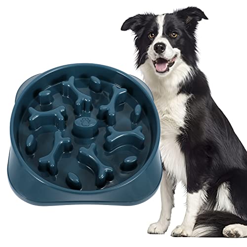 Jasgood Large Slow Feeder Dog Bowl Slow Eating Bowl Slow Feeding Non-Slip Puzzle Bowl Dog Feeder Bowl Anti-Choking Dog Bowl, B-Blue, Large #TOP16