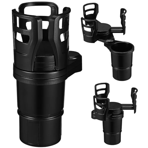 Portavasos multifuncional 2-en-1 negro para auto miniatura 1