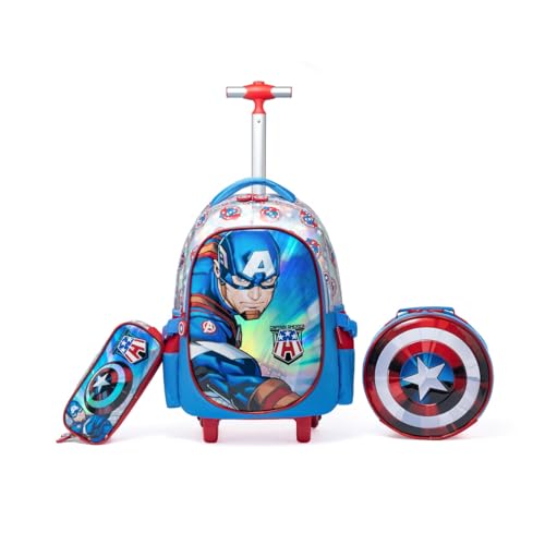 Kit Mochila Lancheira Estojo Escolar Capitão America Disney