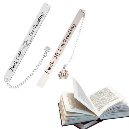 Segnalibri divertenti, segnalibro Fu* ck Off I'm Reading, regalo di lettura per gli amanti dei libri, segnalibri in acciaio inox con ciondolo, divertente segnalibro regalo di laurea