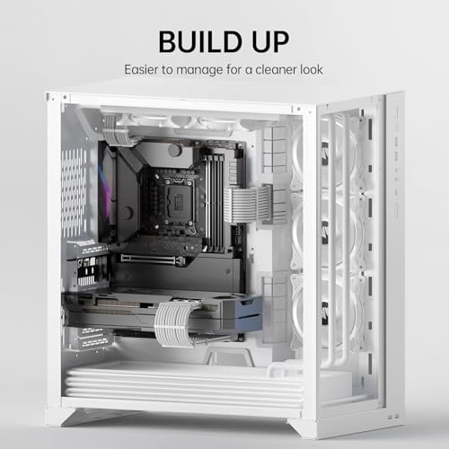 AsiaHorse Actualización 16AWG PSU Cable Extension, PC Kit de Cables para GPU/CPU, Extensiones de Cable de alimentación con peines de Cable, 24PIN/(6+2) Pin/(4+4) Pin, 30CM, Blanco Puro - imagen 8