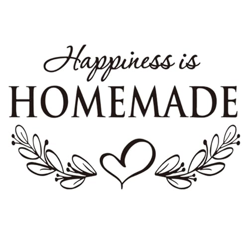 chendongdong Adesivo da parete rimovibile in PVC con scritta in lingua inglese "New Kitchen + Home Letter Heart Pattern