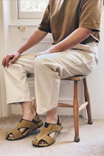 Image of TRACER Causal Sandals for Men's, Stylish & Comfortable, Eva with Rubber Randal Sole, Knitted Upper Lightweight & Breathable, Closure Velcro, Stylish Sandal, Size - 6 to 11