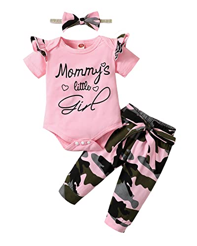 Image of Infant Baby Girl Clothes Newborn Girl Outfit Long Sleeve Romper Pants Set Cute Baby Clothes for Girls Fall/Winter