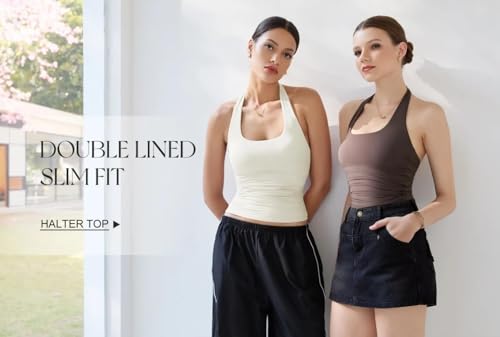 Image of SIGHTBOMB SOFTLINE Double Layer Seamless U Neck Halter Cuddle Baby Sleeveless Microfiber Active WEAR /Casual WEAR TOP for Women