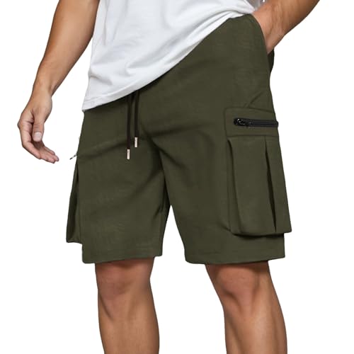 Men's Cargo Pants Slim Fit Workout Jogger Casual Hiking Outdoor Utility Trousers with Zipper Pockets Lightweight