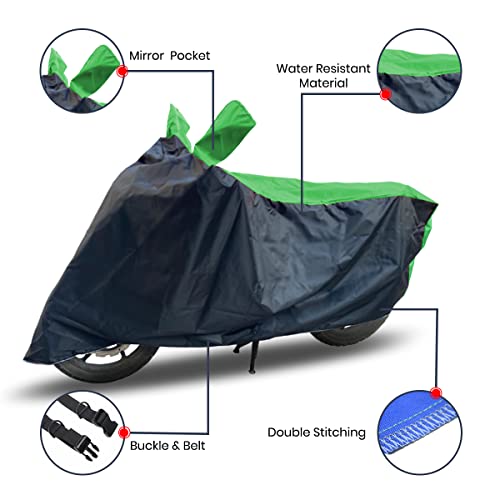 Image of Hunter 350 Two Wheeler Bike Cover Accessories - Dustproof - UV Protection - Premium Bike Cover Black Green