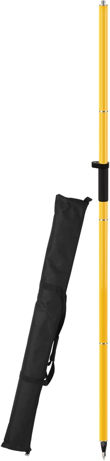 2M Carbon Fiber GPS Rover Rod | 4-Section Telescopic Survey Pole for RTK GNSS with Bubble Level | Lightweight & Durable RTK Surveying Pole for Land Surveying & Engineering