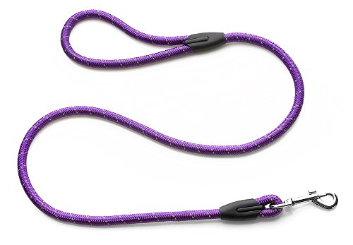 Yommy Guinzaglio per cani 1,2 x 120 cm, nylon riflettente, blu/verde/viola/rosa